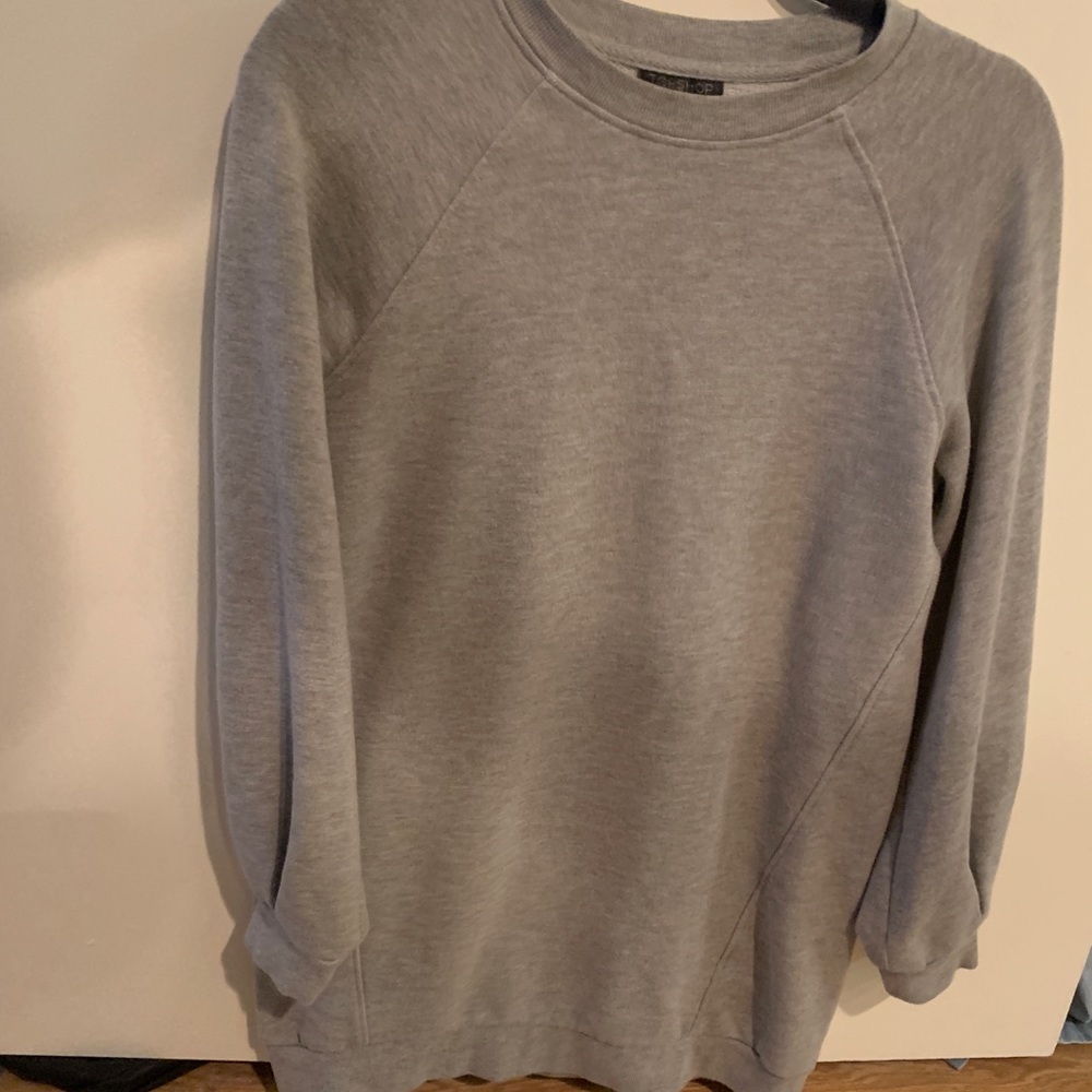 Topshop Balloon Sleeve Sweatshirt Dress - Picture 3 of 5